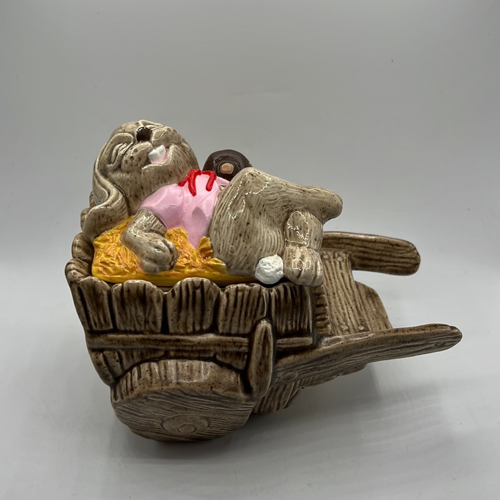 VTG Dish Bunny w/carrot juice EASTER